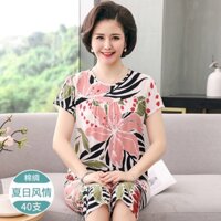 Bộ mặc nhà trung niên nữ chất vải lanh siêu mát - đồ bộ nữ cho bà cho mẹ