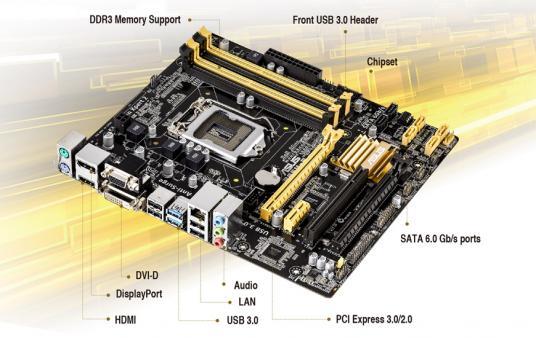 Bo mạch chủ (Mainboard) Asus B85M-E - Socket 1150, Intel B85, 4 x DIMM, Max 32GB, DDR3