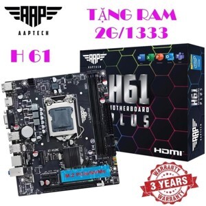 Bo mạch chủ (Mainboard) Asus H61 Plus - Socket 1155, Intel H61, 2 x DIMM, Max 16GB, DDR3