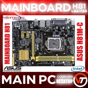 Bo mạch chủ (Mainboard) Asus H81M-C - Socket 1150, Intel H81, 2 x DIMM, Max 16GB, DDR3