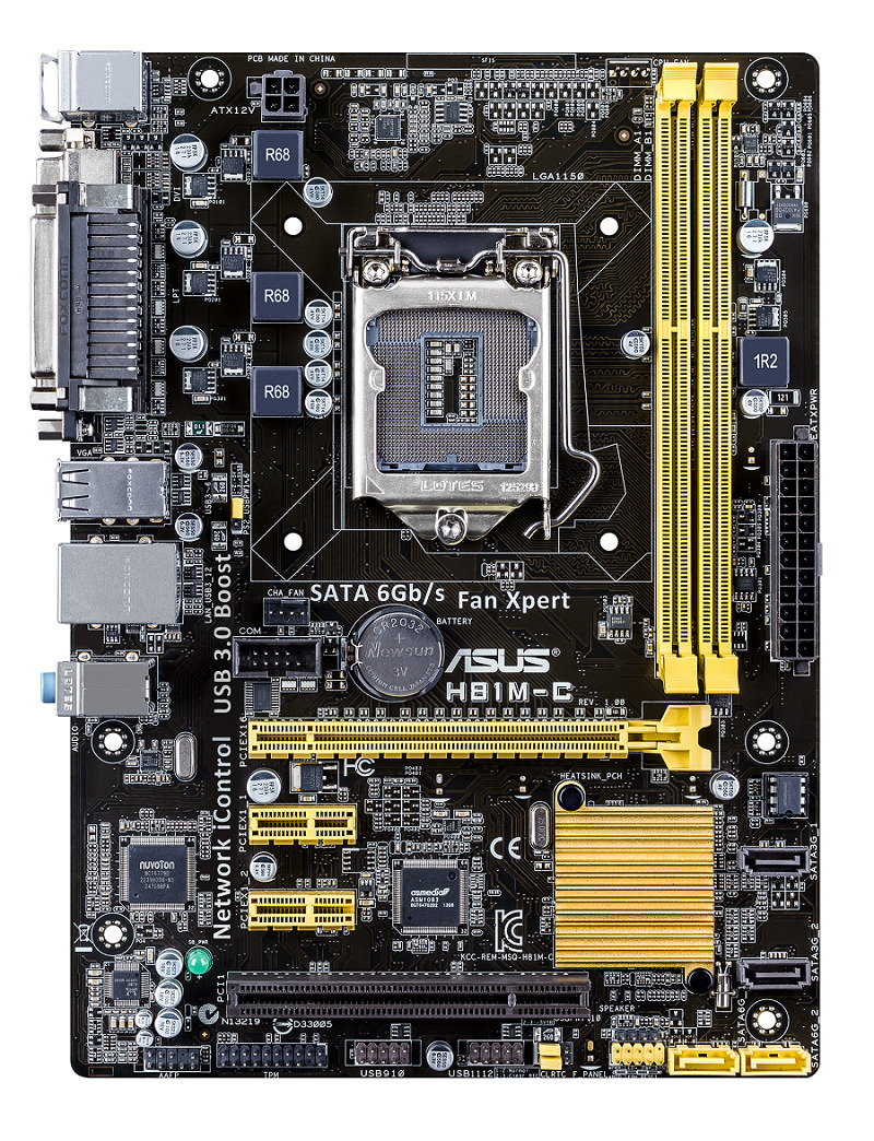 Bo mạch chủ (Mainboard) Asus H81M-C - Socket 1150, Intel H81, 2 x DIMM, Max 16GB, DDR3
