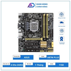 Bo mạch chủ (Mainboard) Asus H87-PLUS - Socket 1150, Intel H87, 4 x DIMM, Max 32GB, DDR3