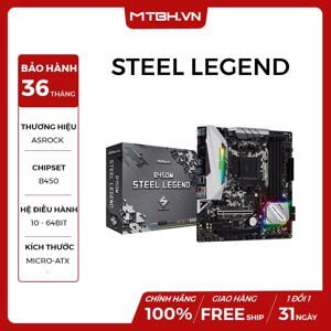 Bo mạch chủ - Mainboard Asrock B450M Steel Legend