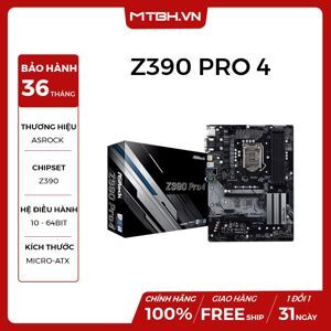 Bo mạch chủ - Mainboard Asrock Z390 Pro4