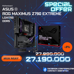 Bo mạch chủ - Mainboard Asus Rog Maximus Z790 Extreme