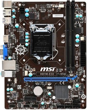 Bo mạch chủ - Mainboard MSI H81M-E33 - Socket 1150, Intel H81 Express, 2xDIMM, DDR3, Max 16GB