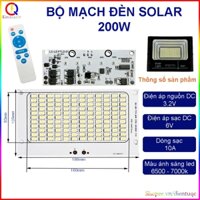 Bộ mạch đèn năng lượng mặt trời 200w gồm điều khiển sạc, mạch led và remote