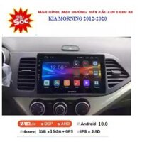 Bộ Màn hình lắp xe KIA Morning,mặt dưỡng cho xe.Màn hình DVD cho xe ô tô-Màn hình android Wifi, dùng sim 4G hoặc kết n