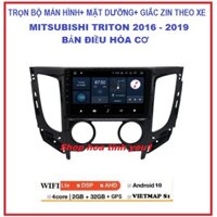 Bộ Màn hình ô tô dvd android 9 inch theo xe Mitsubishi Triton điều hòa cơ 2016-2019.