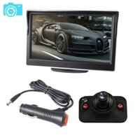 Bộ màn hình và camera cặp lề. Màn hình LCD 5 inch độ phân giải 800x480, cam lề dán gương HN04