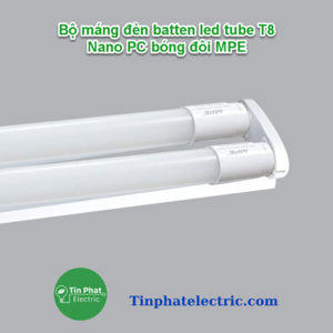 Bộ máng đèn Batten led Tube T8 Nano PC bóng đôi MPE 1m2 MPE