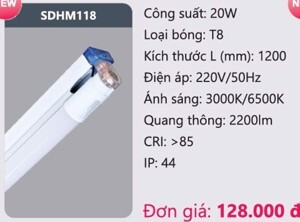 Bộ máng đèn led batten Duhal SDHM118