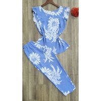 Bộ mango loại 1 quần 9 tấc nữ mặc nhà tay cánh tiên