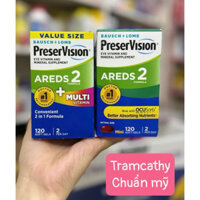 Bổ mắt ared 2-Bausch + Lomb PreserVision AREDS 2 Formula + MultiVitamin - Viên uống hỗ trợ sức khỏe mắt toàn diện