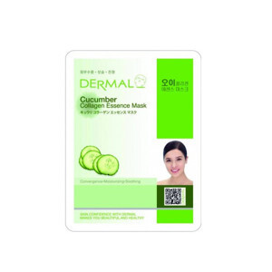 Bộ mặt nạ collagen chiết xuất dưa leo Dermal Cucumber Collagen Essence Mask 10 gói/bộ