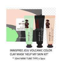 Bộ Mặt Nạ Innisfree Help My Skin Kit Black & Green & Pink