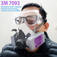 Bộ mặt nạ Phòng độc 3M 6100 kèm Phin 3M 7093 có kính Lọc độc khí hàn, lọc hơi chì, amiang, catmi (cadmium), thạch tín