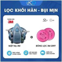 Bộ mặt nạ phòng độc 3M 7501/ 7502 kèm phin 2097 lọc bụi mịn, chống hơi độc, khí hàn cắt đúc kim loại