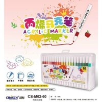 Bộ Màu Acrylic Marker Chosch 12/24/36/48/60 Màu Chuẩn, Dùng Để Vẽ Vải/Giày/Tường/Giấy/Da/Ly