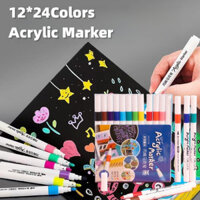 Bộ màu bút vẽ Acrylic Marker 12/24/36/48 dùng để vẽ vải/giày/tường/giấy/da/ly