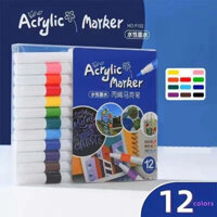 Bộ màu bút vẽ Acrylic Marker dùng để vẽ vải/giày/tường/giấy/da/ly