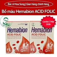 Bổ máu Hemabion bổ sung sắt và acid folic cho cơ thể, giảm nguy cơ thiếu máu do thiếu sắt