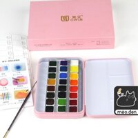 Bộ màu Nước Nén OWIN hộp thiếc - Hoạ Cụ Mèo Đen