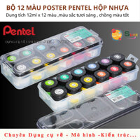 Bộ Màu Poster Pentel 12 màu x 12ml (Hộp nhựa)