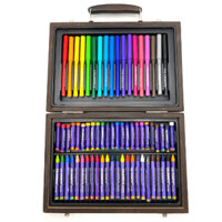 Bộ Màu Vẽ Đa Năng Hộp Gỗ MS68W Nhỏ Gọn, Xinh Xắn Dành Cho Bé Yêu