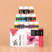 Bộ màu Vẽ Vải Fabric Paint Mont Marte 8/12 Màu hộp 20ml