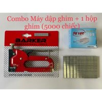 Bộ máy bấm ghim Baker Germany có tăng lực ghim giấy gỗ, giấy tờ đa năng ( Tặng 1 hộp 5000 đinh ghim )