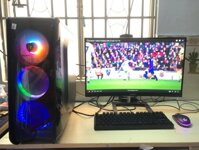 Bộ máy bàn Gigabyte Core I5-10400F/16GB/ SSD 480GB/ Card GeForce GTX 1050 Ti 4G/ Màn hình cong PHILIPS 24 Inch Full HD