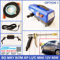 Bộ máy bơm áp lực mini 12V 80W Maxpumps option 1