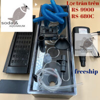 Bộ máy bơm chìm + hộp lọc nước RS-680C 25W và RS-9900 30w cho hồ cá cảnh - tặng 1 miếng bông lọc