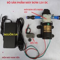 Bộ Máy bơm mini áp lực 12V công suất cao đủ bộ có rơ le tự ngắt , máy bơm nước mini 12v áp lực cao - (bơm tăng áp mini 1