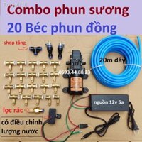 Bộ máy bơm phun sương mini kèm điều chỉnh lượng nước.