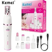 Bộ Máy Cạo Lông Toàn Thân Tặng Kèm Đầu Tỉa Lông Mày + Đầu Massage Rửa Mặt 7 in 1 Kemei KM - 2189