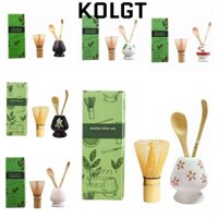 Bộ máy đánh trứng Matcha KOLGT 4 CÁI, Bộ trà Matcha bằng gốm tre có thể tái sử dụng Nhật Bản, Giá đỡ Chasen cấp thực phẩm truyền thống an toàn Khuấy