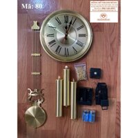 Bộ máy đồng hồ quả lắc gốc lũa, số la mã dùng dao động pin đại độc lập, không chuông nhạc. Đồng Hồ Thanh Hùng Chất