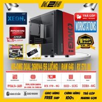 BỘ MÁY K2H WS-KA29 DUAL XEON E5 – 2680V4 (28 NHÂN 56 LUỒNG) RAM 64G ECC DDR4/ SSD 512G/ VGA RX 570 8G (2ND)/ PSU 700W