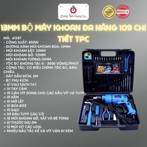 Bộ máy khoan TPC 6135T - 13mm, 109 chi tiết