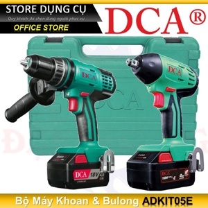 Bộ máy khoan bê tông và máy siết bu lông dùng pin DCA ADKIT05E