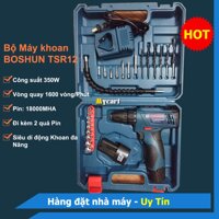 Bộ máy khoan đa năng BOSHUN - TSR12 dùng PIN - Kèm 2 quả PIN 36000MHA [bonus]