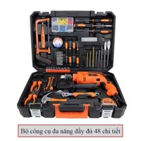 Bộ máy khoan dụng cụ sửa chữa đa năng 48 chi tiết Bộ công cụ sửa chữa kèm máy khoan cao cấp đầy đủ phụ kiện KL1