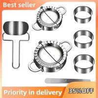 Bộ máy làm bánh bao bằng thép không gỉ 8 miếng, khuôn bánh bao Máy làm da Muỗng nhồi bột Máy cắt vòng