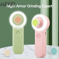 Bộ máy mài phát sáng cho trẻ mới biết đi HEFEI, Máy cắt móng tay điện chống nhiễu thấp cho trẻ sơ sinh, 6 đầu mài Đèn mềm Tông đơ cắt móng tay di động có đèn LED Dụng cụ đánh bóng móng tay