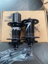 Bộ May Ơ 24L Hassns - Hub , Đùm Hassns Có Kèm Ti Suốt- Bạc Đạn Cối Nổ To Siêu Trớn - Đen (Đôi)