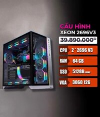 Bộ máy PCX Intel Xeon Dual 36 core - 2696v3 - NVIDIA GeForce RTX 3060 12GB - x99 F8D - 512GB SSD NVMe -64GB RAM - 750W- Windows 11 Gaming Workstaion Desktop PC