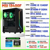 Bộ máy tính bàn -PCBH GAMING MSI 13400F ( CORE I5 13400F / B760M / RTX3050 8GB / 16GB / 500GB )- 36T