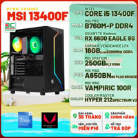 Bộ máy tính bàn-PCBH GAMING CORE I5 13400F / B760M / RX6600 8GB / 16GB / 250GB )